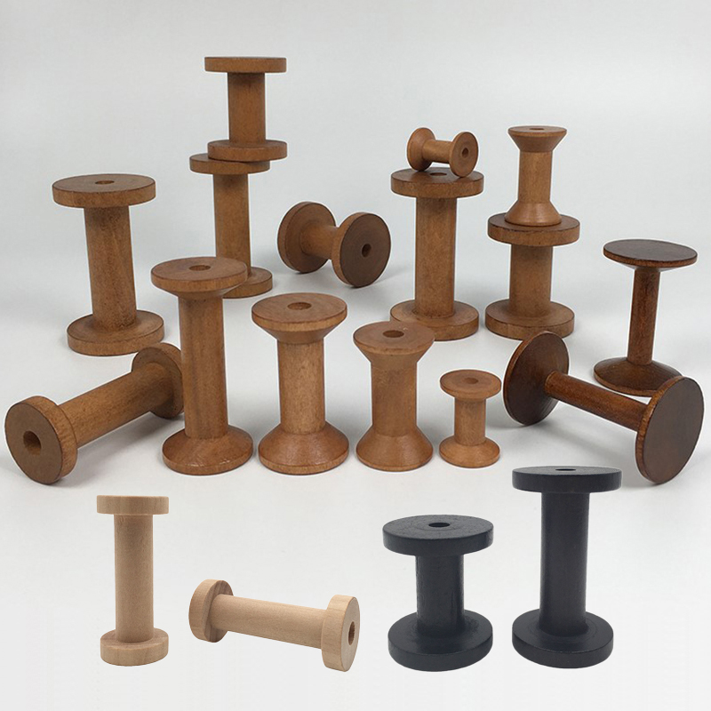 Sewing Machine Yarn - 10Pcs/Set Vintage Natural Wooden Spools for