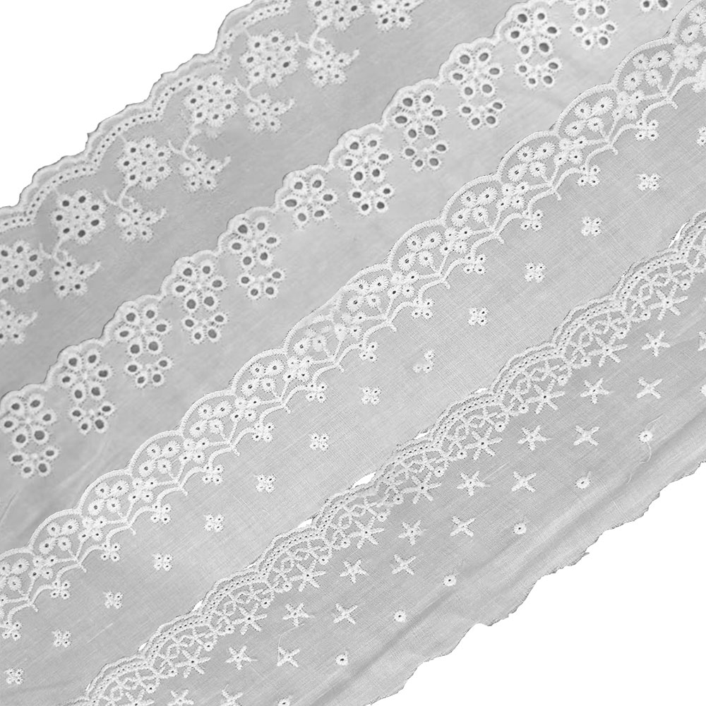 Sewing Eyelet Fabric - Embroidery White Lace Fabric Cotton Eyelet