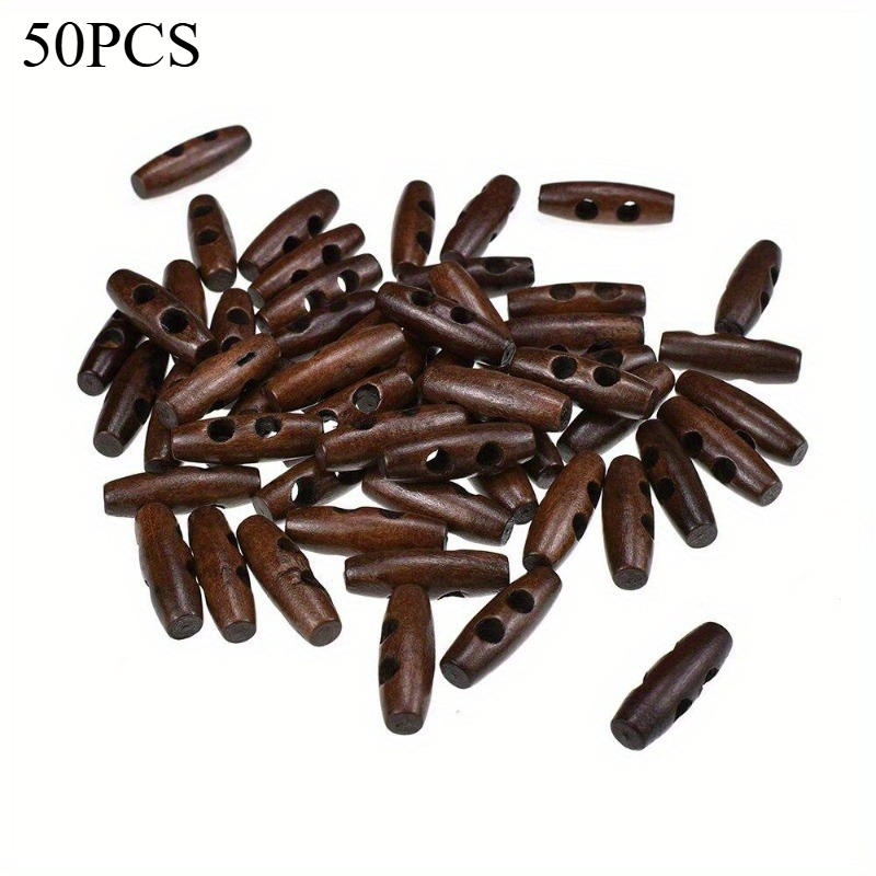 Sewing Recycle - 50pcs Recycled Wood Horn Toggle Buttons