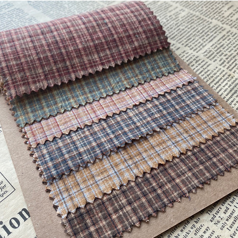 Vintage Sewing Textile - Cotton Plaid Fabric 100x145cm Vintage Tartan