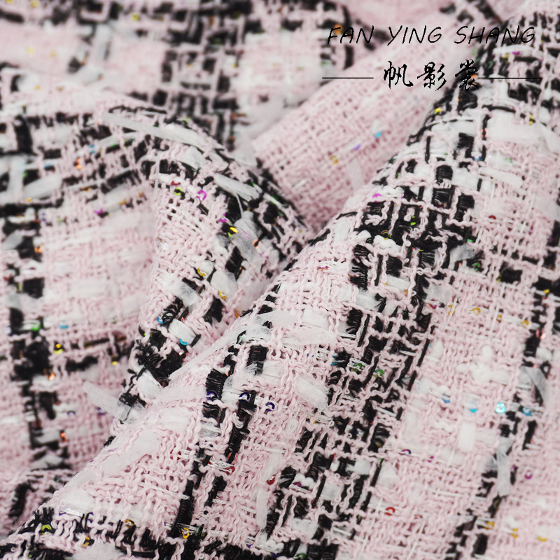 Pink Classical Big Plaid Color - Sewing Tweed ulasan dan harga
