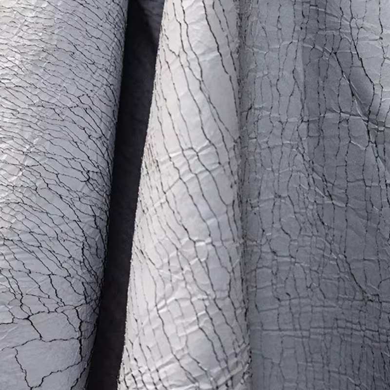 Grey Retro Cracked Leather Tex - Sewing Textile Art ulasan dan harga