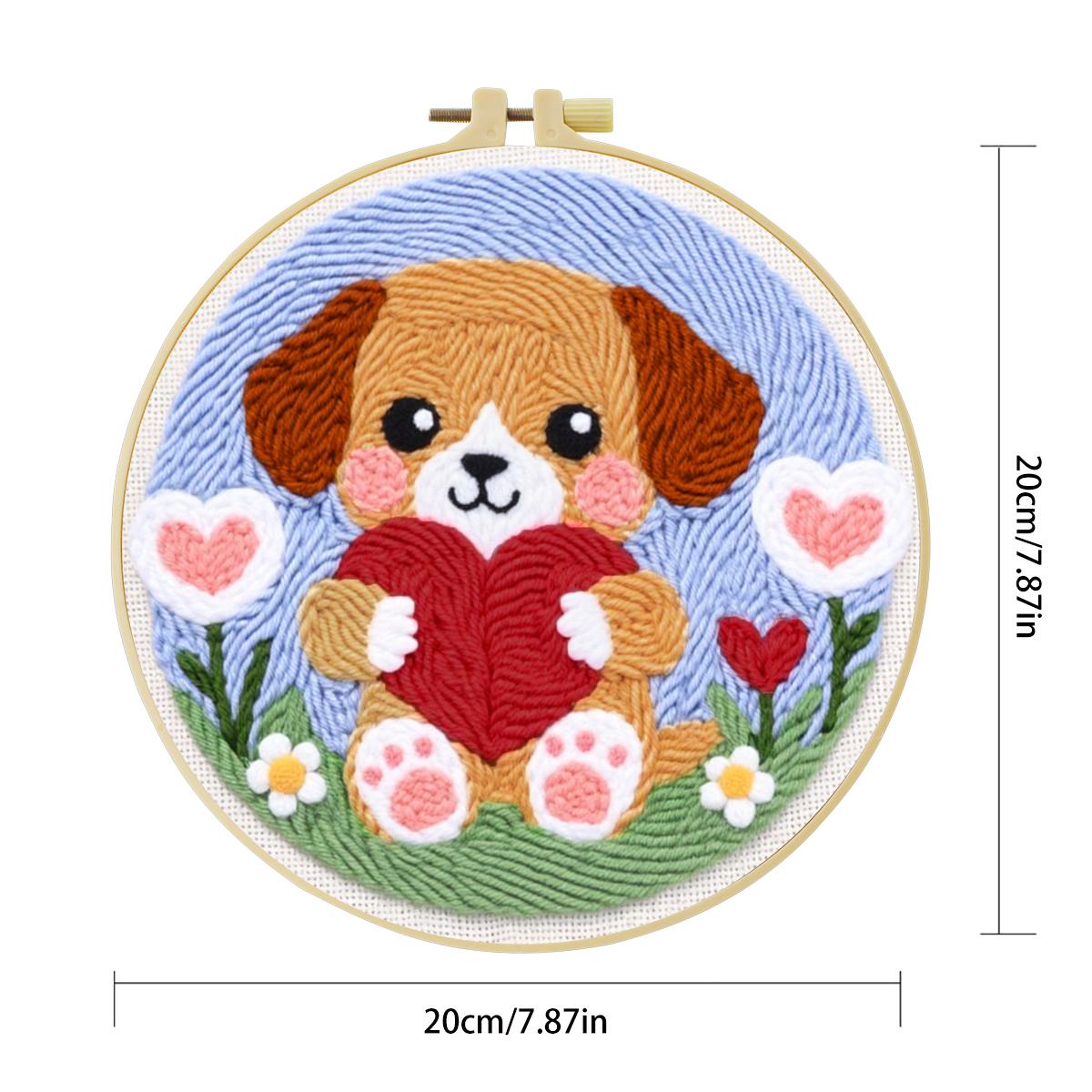 20X20CM/7.87inch Dog Punch Nee - Sewing Textile Art ulasan dan harga