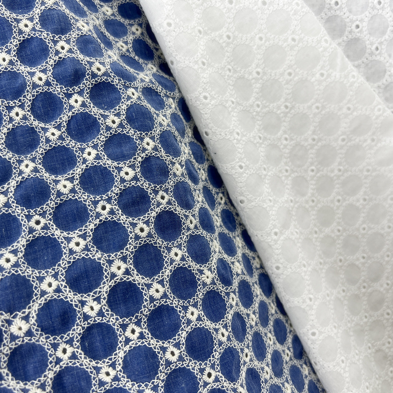 Cotton Denim Small Circle Eyel - Sewing Eyelet Fabric ulasan dan harga