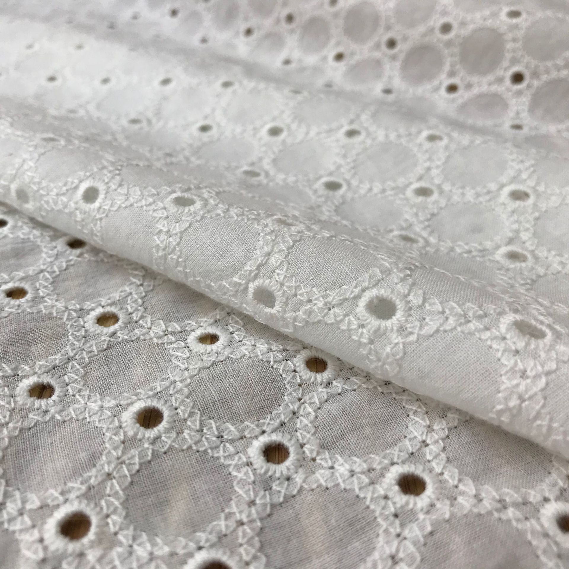 Cotton Denim Small Circle Eyel - Sewing Eyelet Fabric ulasan dan harga
