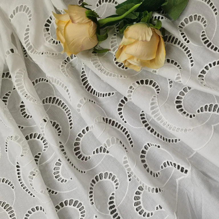 100% cotton embroidered hollow - Sewing Eyelet Fabric ulasan dan harga