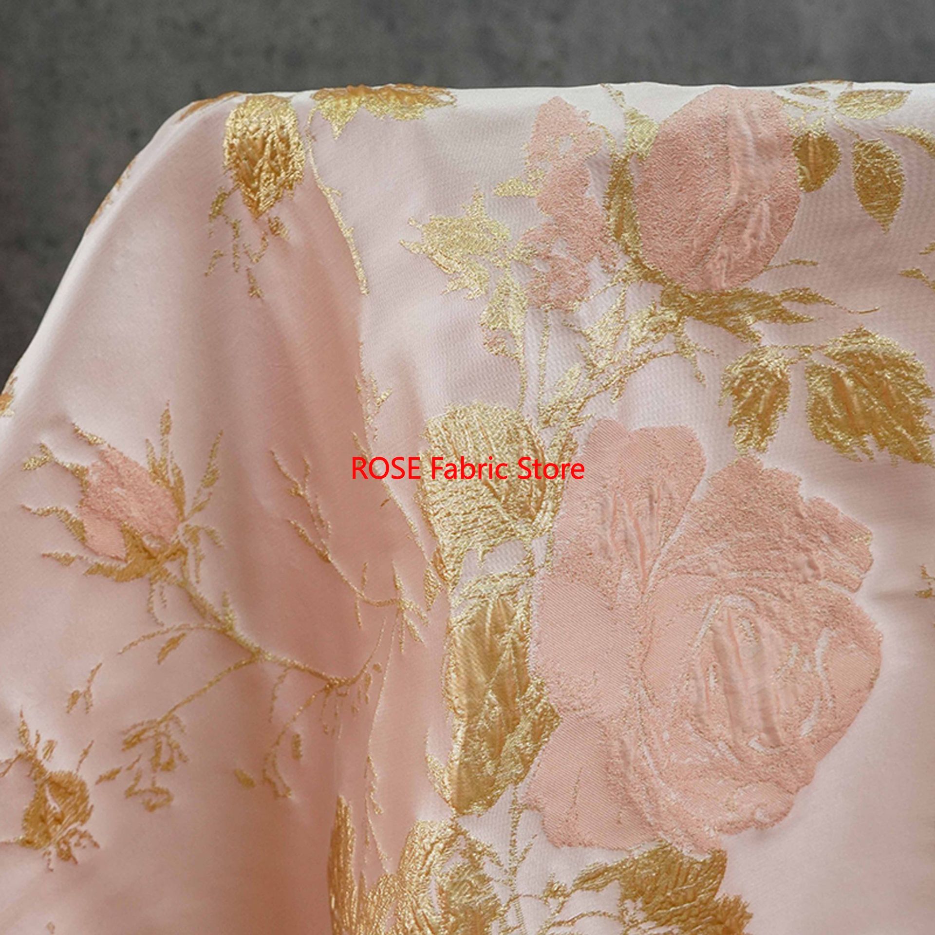 1 meter 3D Relief Gold Silk Fl - Sewing Jackets ulasan dan harga