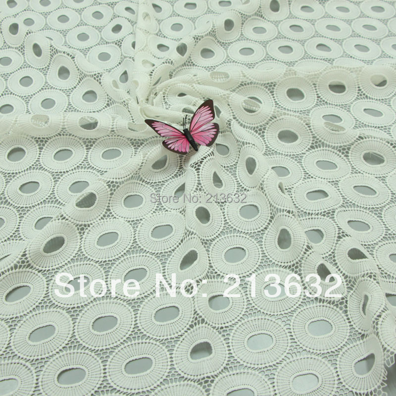 High-End White Fabrics Embroid - Sewing Eyelet Fabric ulasan dan harga