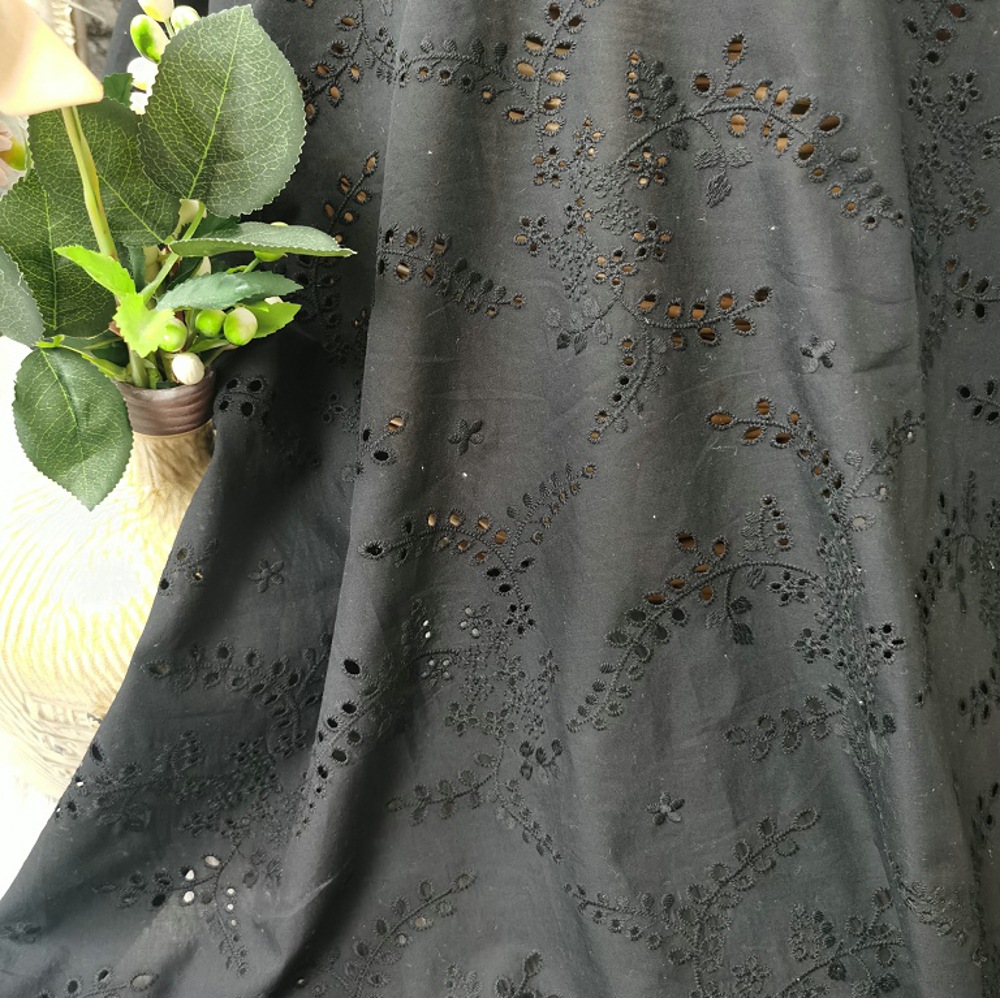 High-quality black hollow-out  - Sewing Eyelet Fabric ulasan dan harga