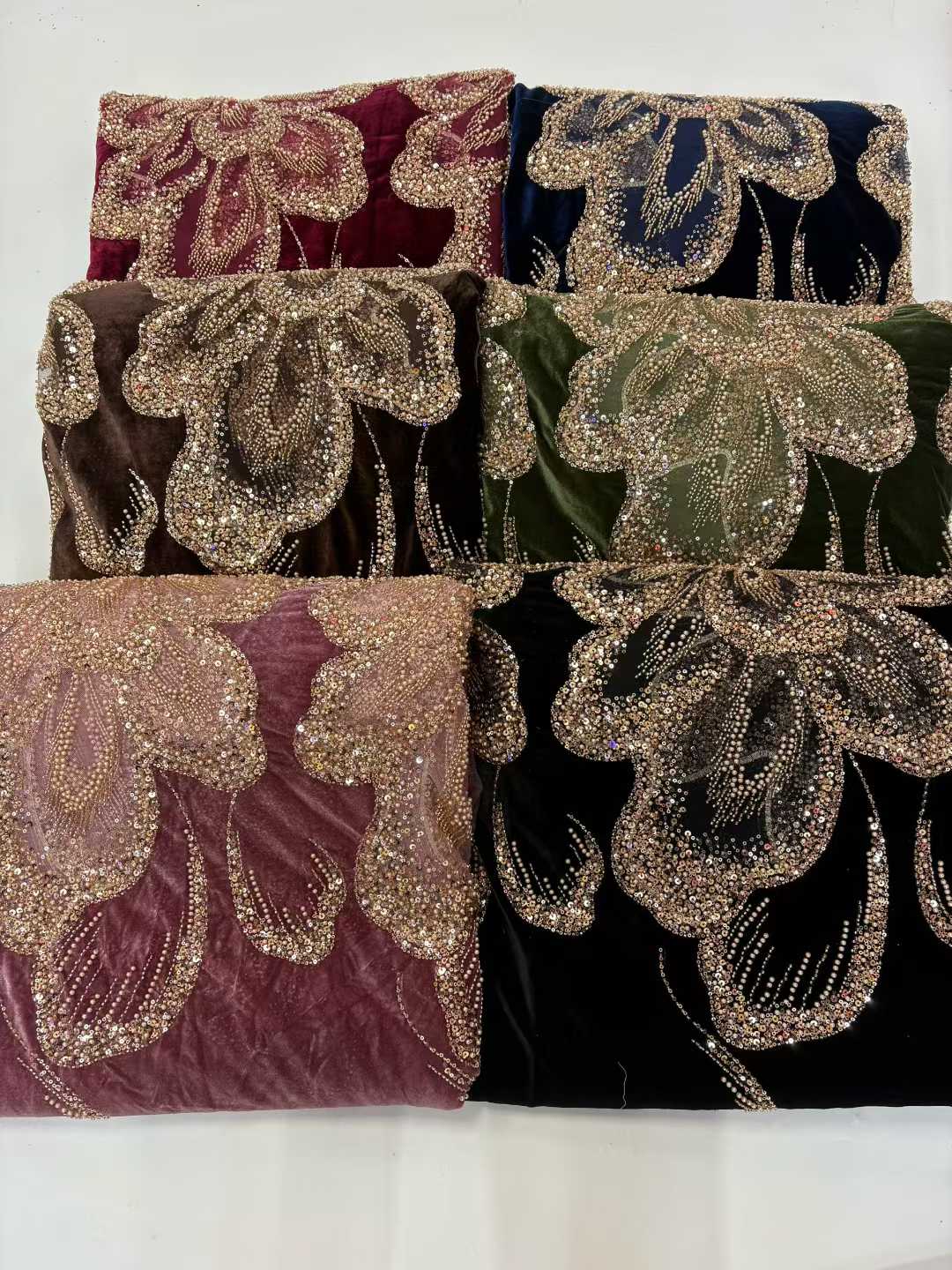 African Velvet Beaded Heavy La - Sewing Velvet Fabric ulasan dan harga