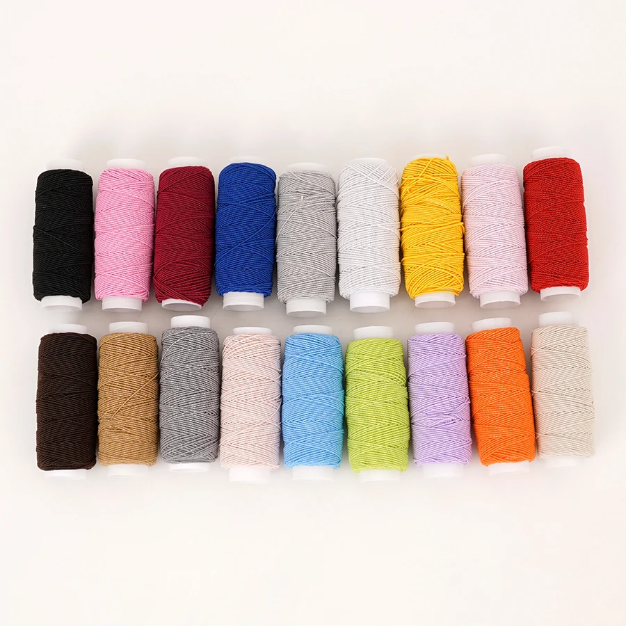 18-Color 0.6mm Ultra-Fine Elas - Sewing Machine Yarn ulasan dan harga