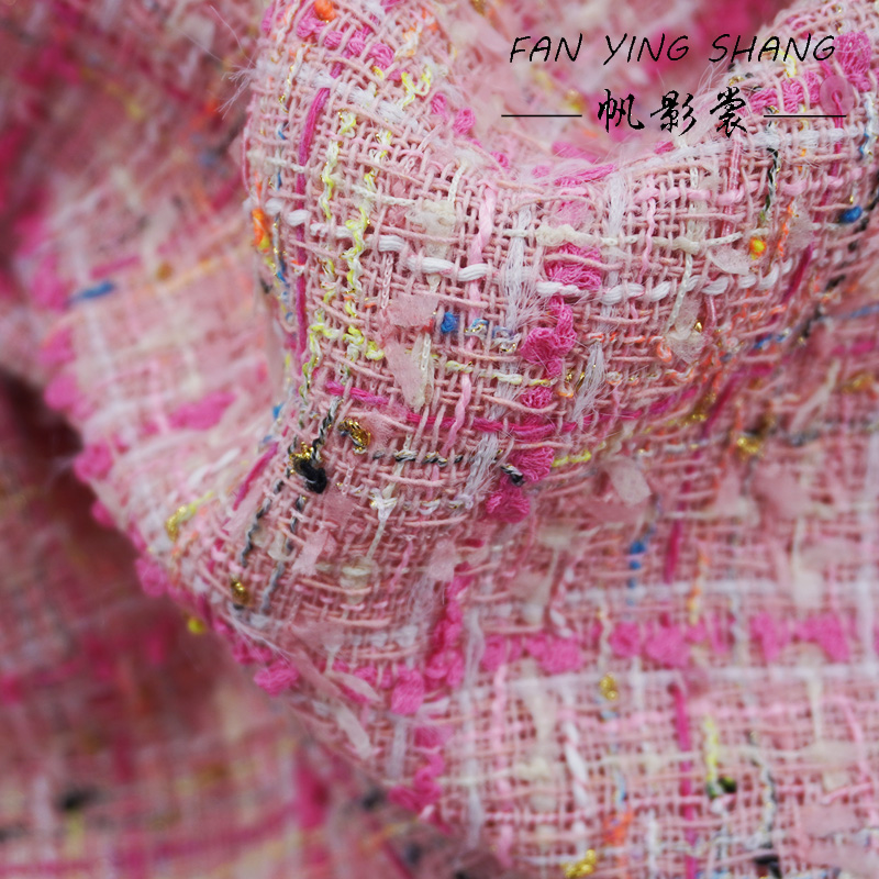 The Pink Plaid Tassel Cotton T - Sewing Tweed ulasan dan harga