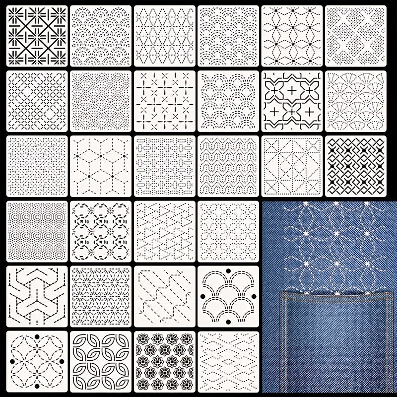 30Pcs Embroidery Templates DIY - Sewing Expert ulasan dan harga