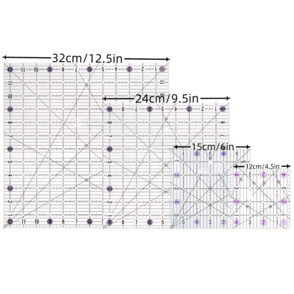 4pcs Square Acrylic Quilting R - Quilting Ruler Square ulasan dan harga