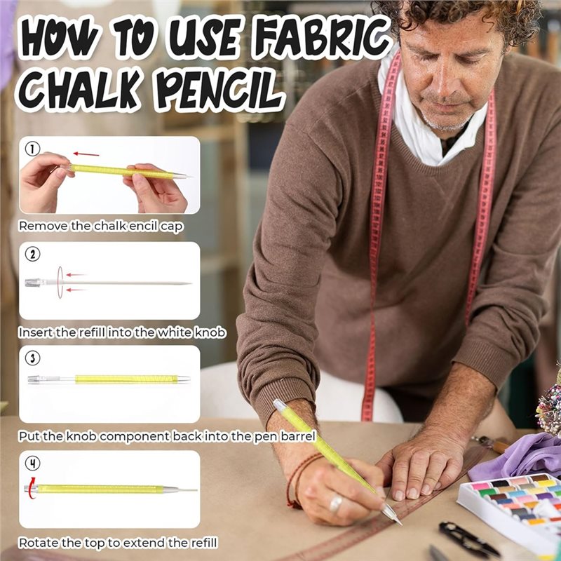 White Refill Fabric Markers An - Tailor Chalk Marker ulasan dan harga