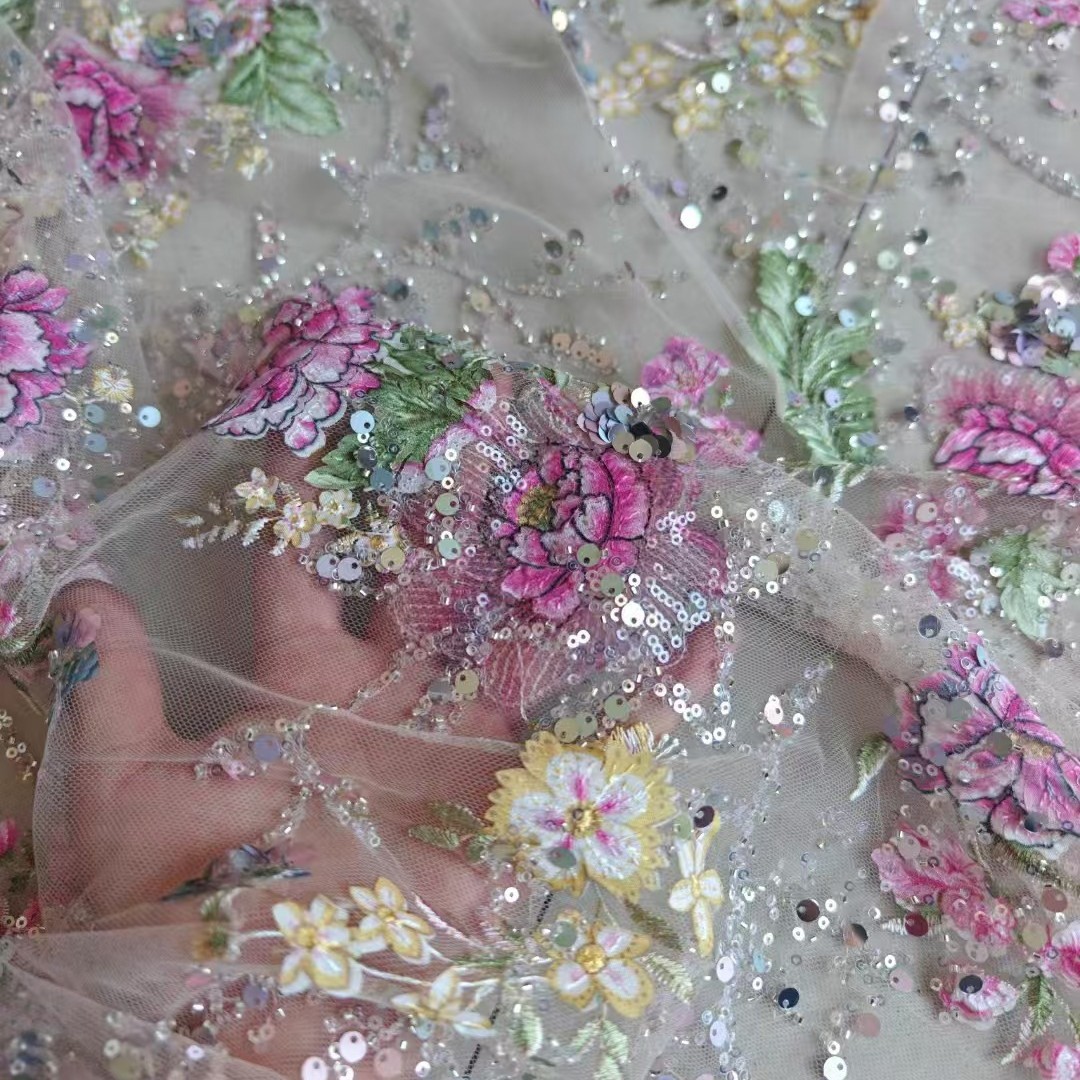 1M 120Cm Wide Luxury Beaded La - Sewing Textiles ulasan dan harga