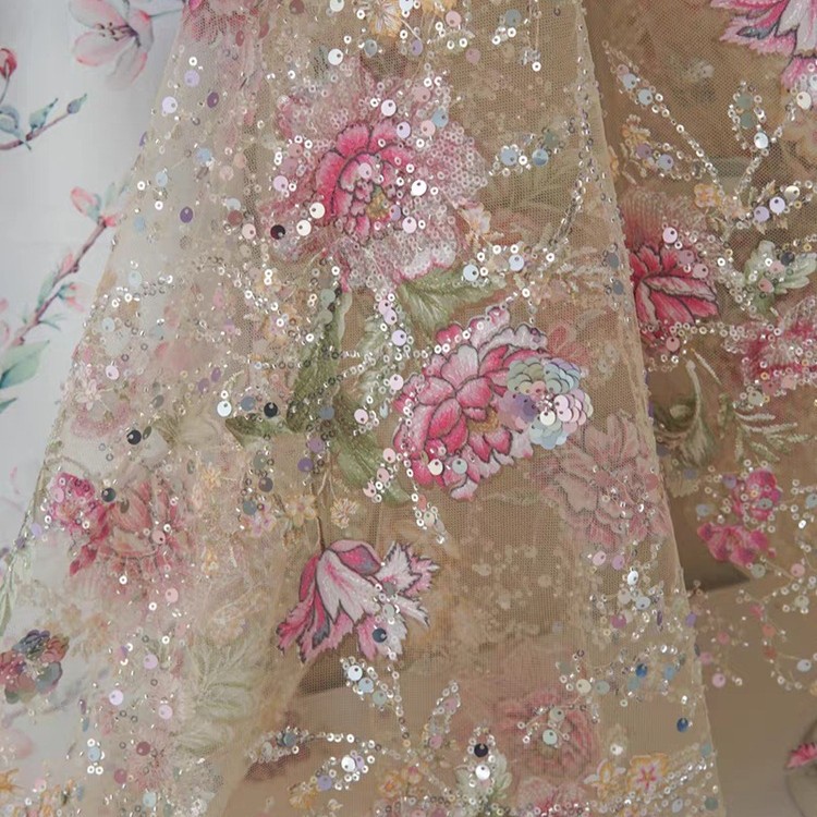 1M 120Cm Wide Luxury Beaded La - Sewing Textiles ulasan dan harga