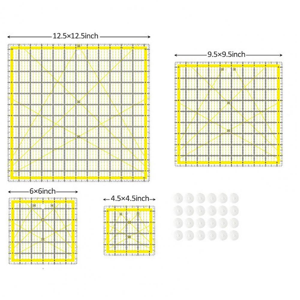 4Pcs Acrylic Quilting Ruler Sq - Quilting Ruler Square ulasan dan harga