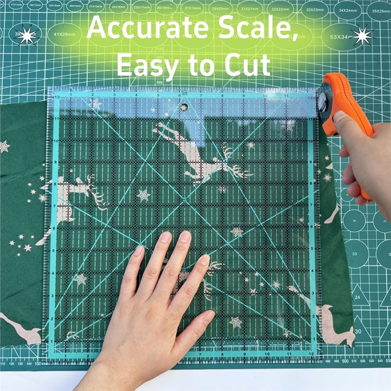 A25F-Blue 7-Piece Collar Ruler - Quilting Ruler Square ulasan dan harga