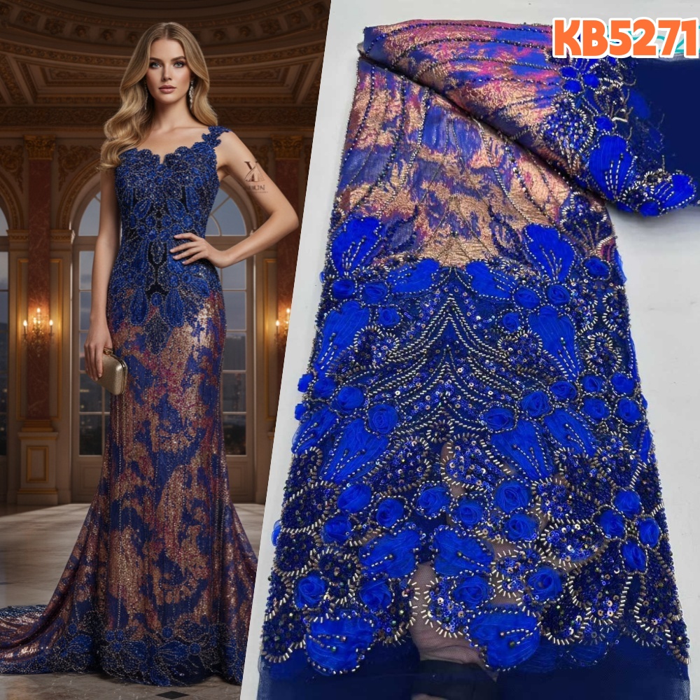 Nigerian Lace Fabric 5 Yards H - Sewing Velvet Fabric ulasan dan harga