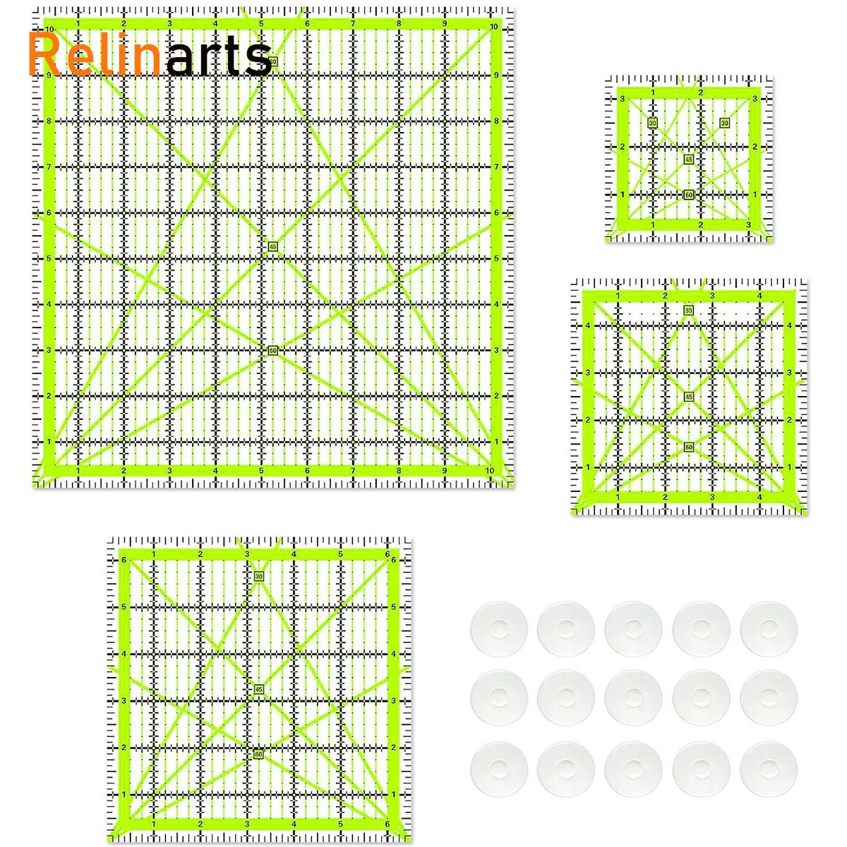 4Pcs Acrylic Square Quilting R - Quilting Ruler Square ulasan dan harga