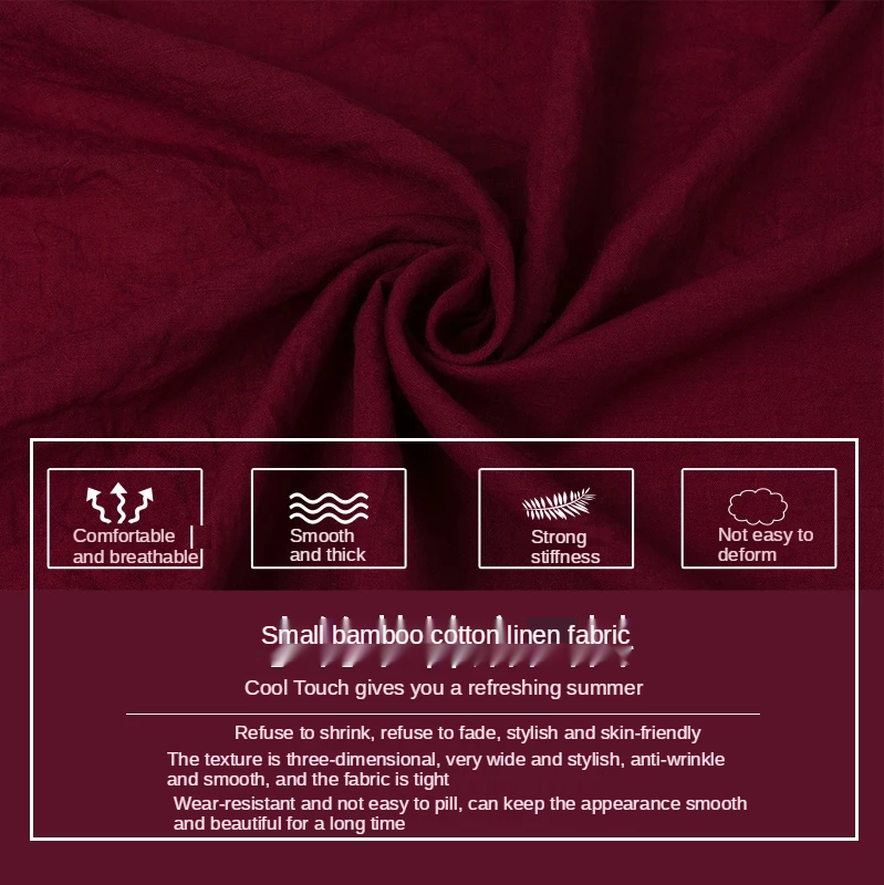 Thin Bamboo Linen Cotton Fabri - Vintage Sewing Textile ulasan dan harga