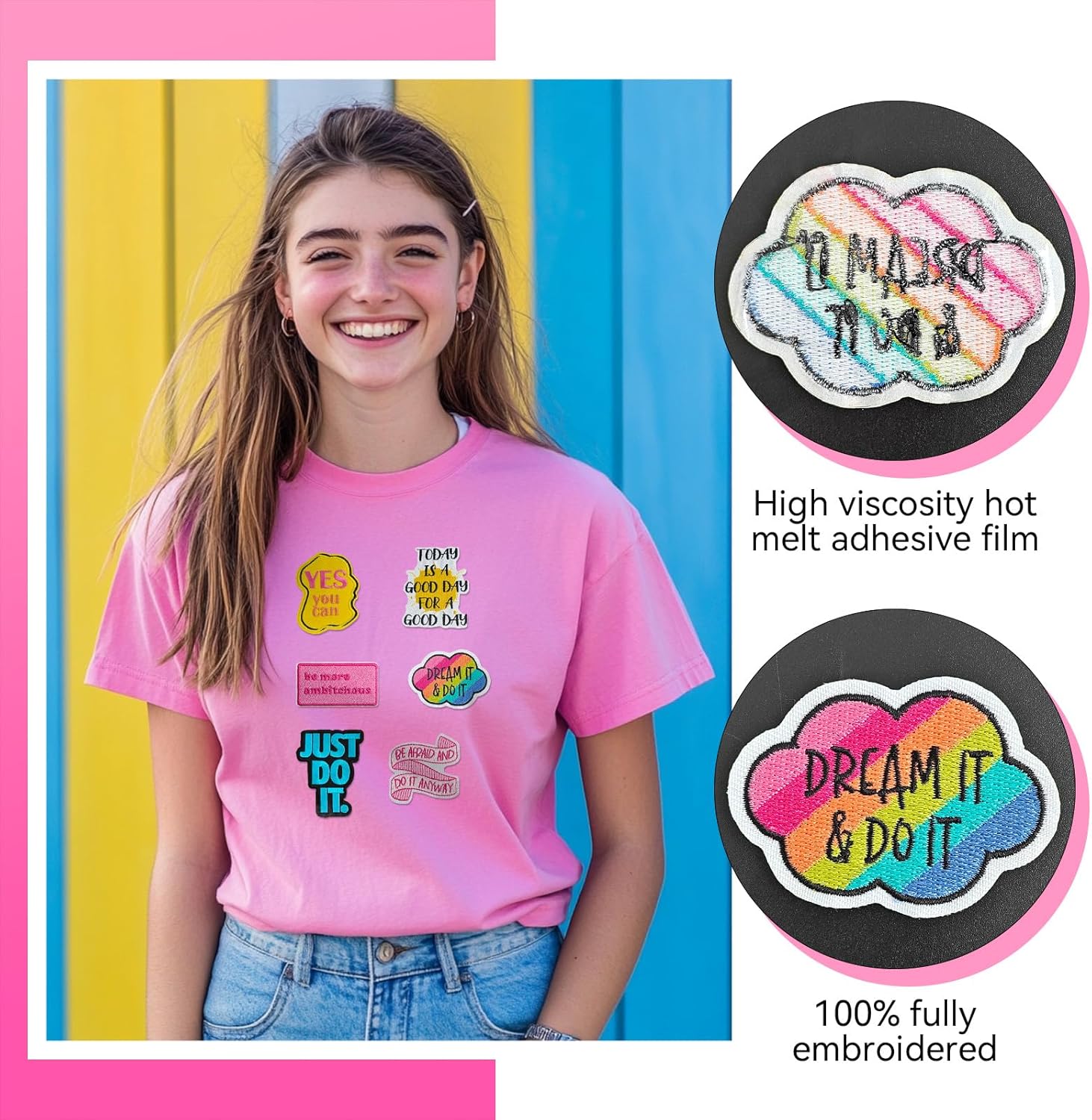 25Pcs Phrase Iron on Patches f - Sewing Jackets ulasan dan harga